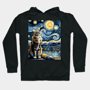 Sassy Starry Night Cat Shirt Astral Allure Hoodie